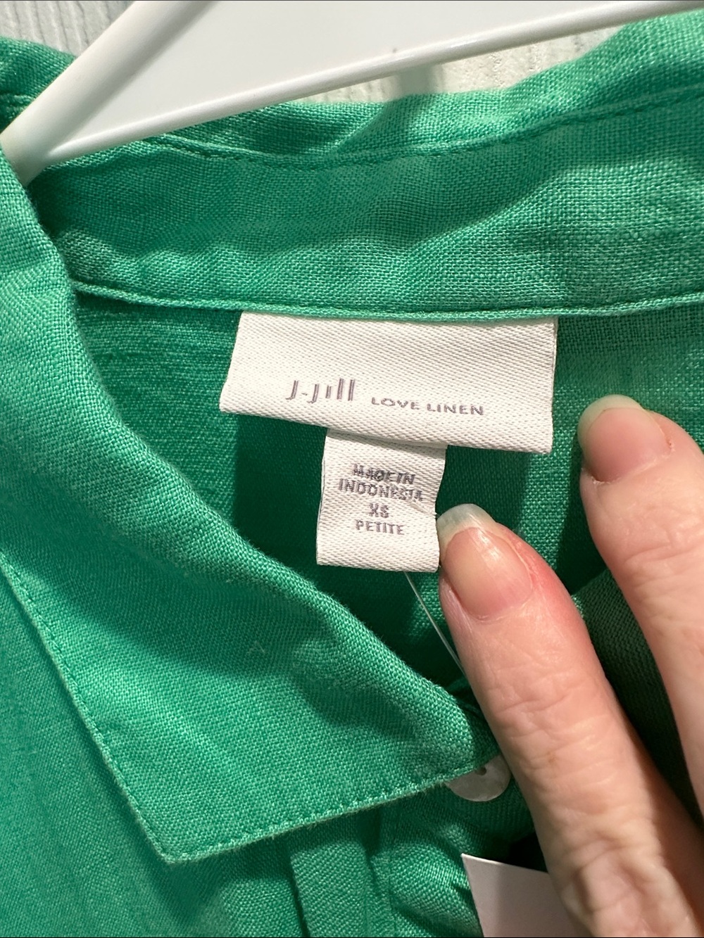 J. Jill Emerald Green Linen Shirt - Picture 2 of 4